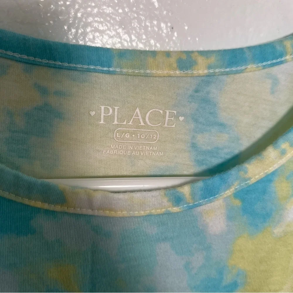 The Children's Place T-Shirt Blue Green Tie Dye